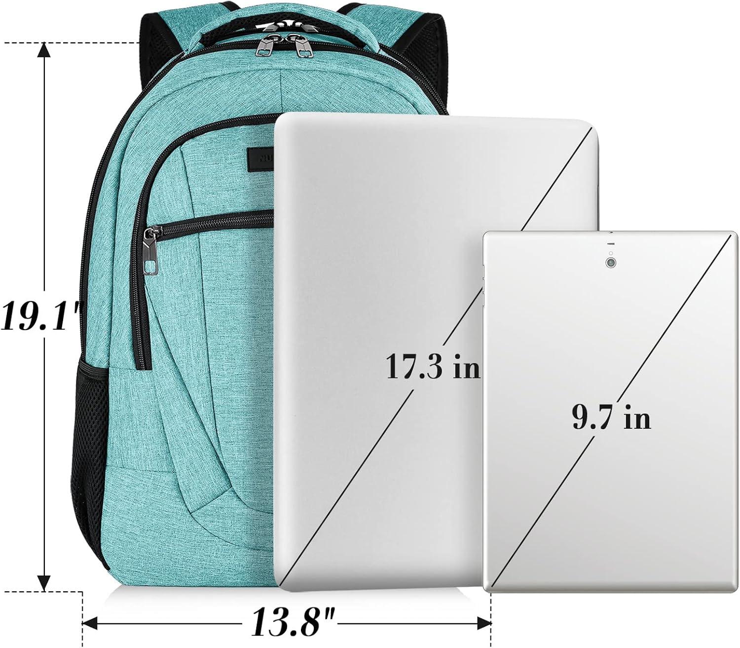 imageTravel Laptop Backpack 17 Inch Extra Large School Backpacks for Teen Boys and Girls Black Water Resistant Women Back Pack Business Men Sturdy Computer Bag with USB Charging Port GiftsTeal