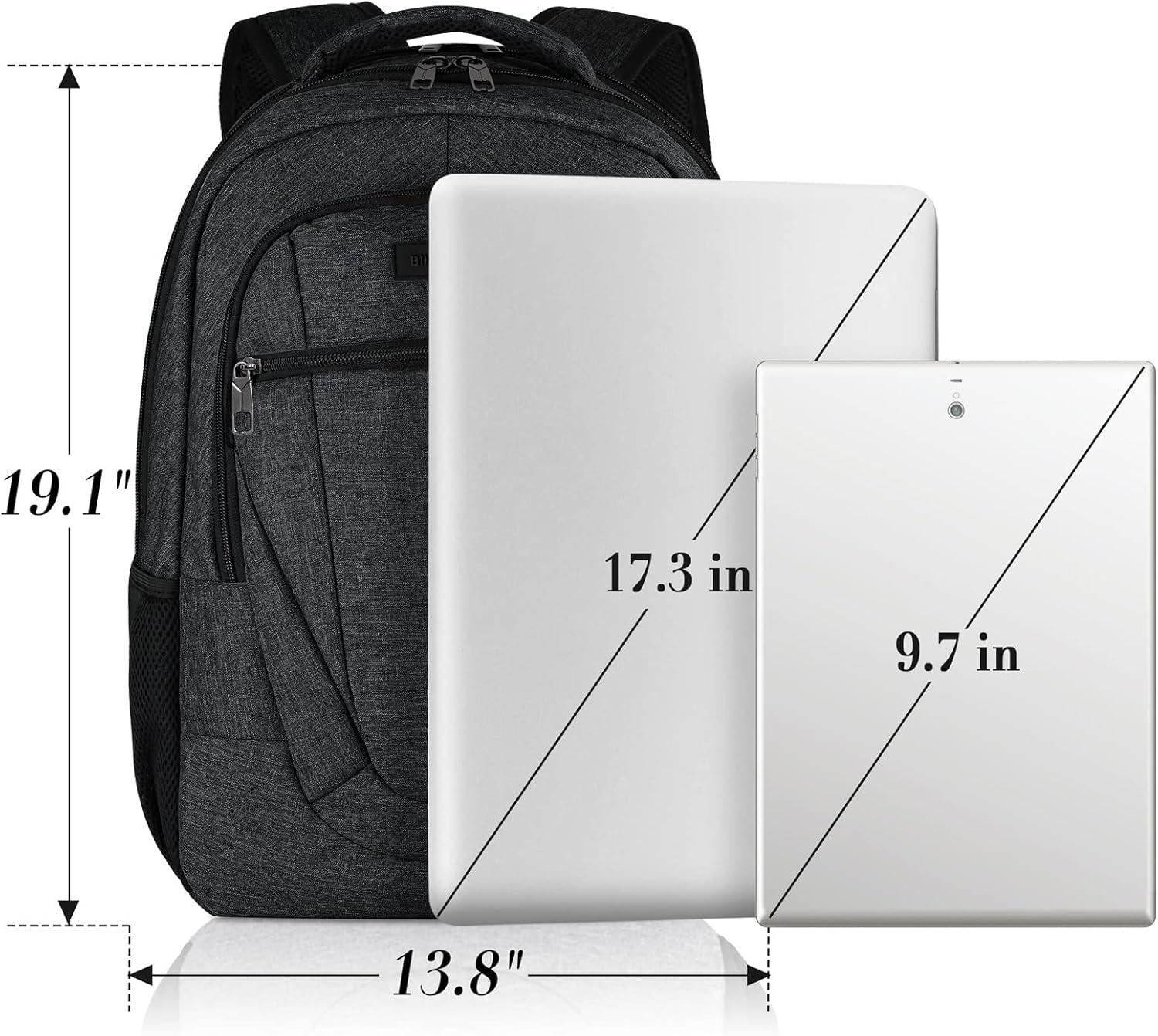 imageTravel Laptop Backpack 17 Inch Extra Large School Backpacks for Teen Boys and Girls Black Water Resistant Women Back Pack Business Men Sturdy Computer Bag with USB Charging Port GiftsBlack