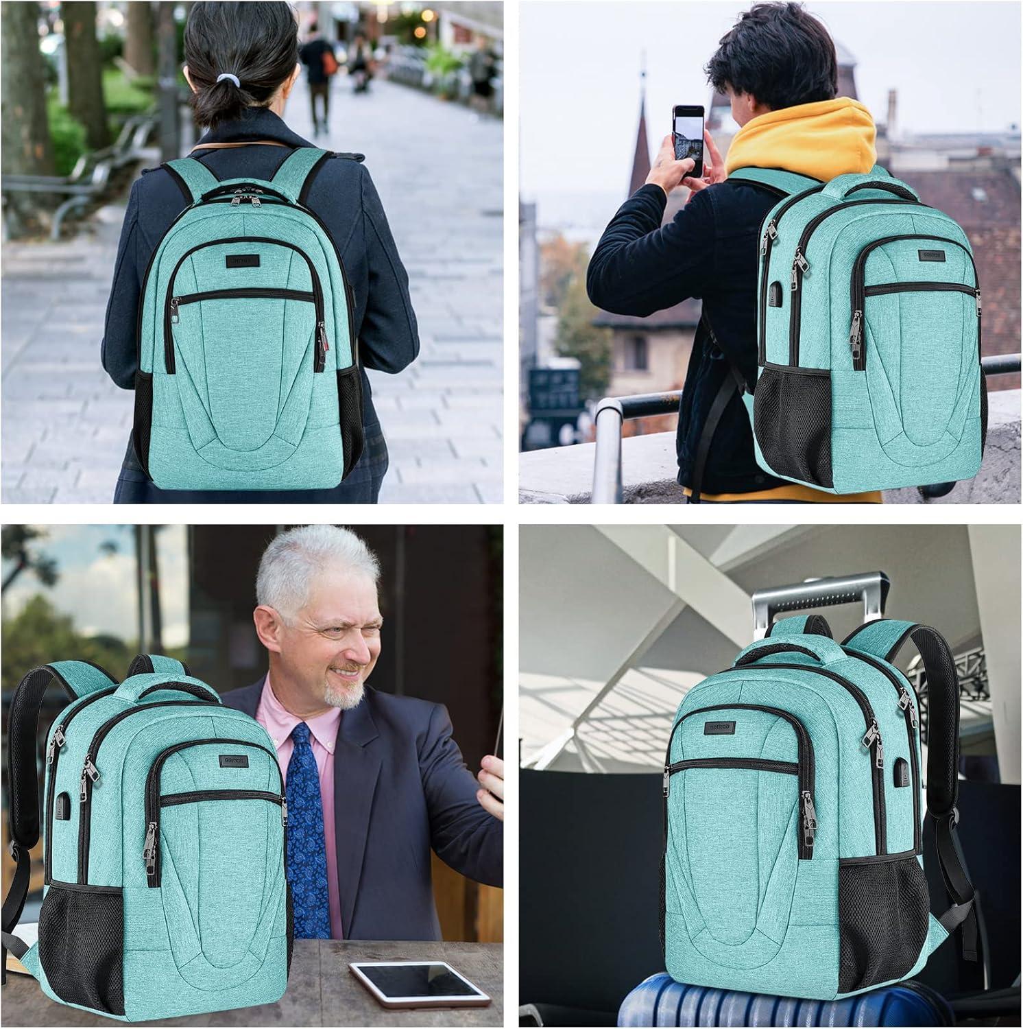 imageTravel Laptop Backpack 17 Inch Extra Large School Backpacks for Teen Boys and Girls Black Water Resistant Women Back Pack Business Men Sturdy Computer Bag with USB Charging Port GiftsTeal