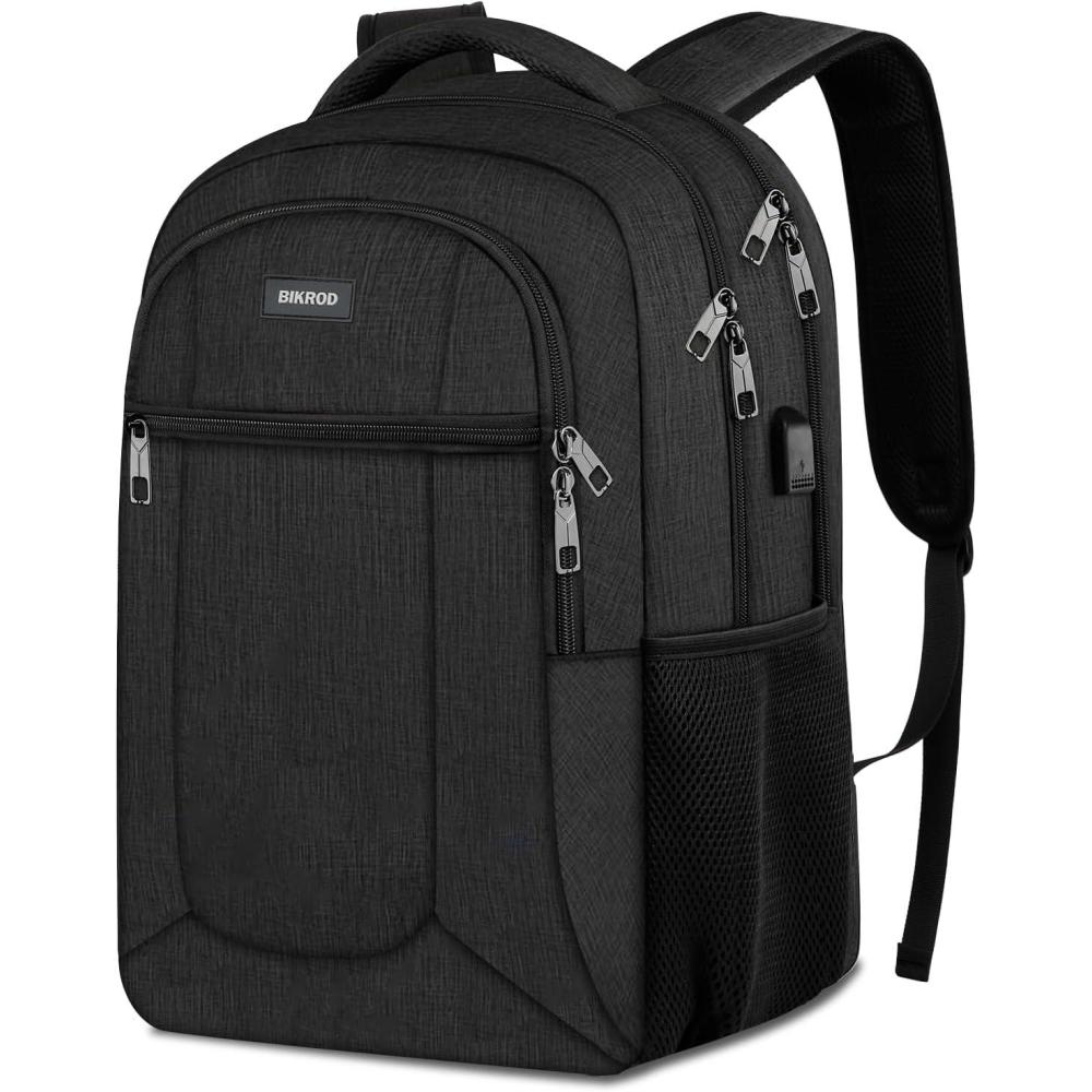 imageBIKROD Backpack for Girls Women School Backpack for Teen Boys Lightweight Casual High School Bookbag Dailyuse Travel Laptop Backpack with USB Charging Port Fits 156 Inch NotebookBlack