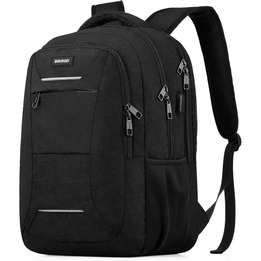 imageBIKROD Backpack for Men Women School Backpacks for Teen Boys Business Anti Theft Sturdy Travel Laptop Backpack with USB Charging Port Water Resistant 156 Inch Computer Bag Gift PurpleBlack