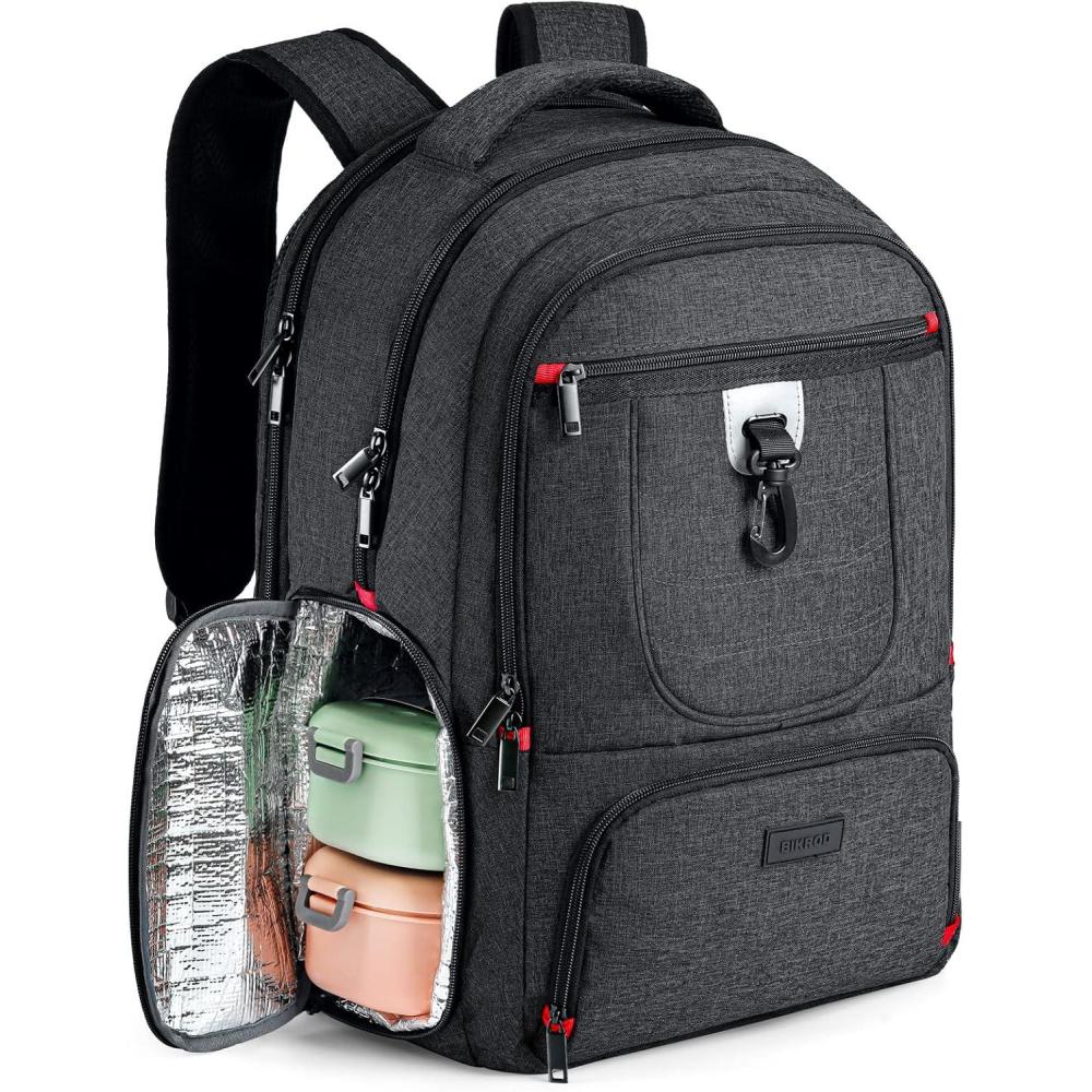 imageLunch Backpack Insulated Cooler Lunch Bag Backpack Large Travel 173 Laptop Back Pack Sturdy Computer College School Bookbag for Women Men for Men Women Work Hiking PicnicBlack