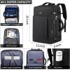BIKROD Travel Backpack for Women, 45L Extra Large Flight Approved Carry on Backpack, Sturdy Business Men Backpack, 18.4 Laptop Backpack with USB Charger Port & Luggage Sleeve(Black)