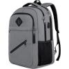 Backpack for Men and Women, School Backpacks for Teen Boys Girls, Water Resistant Sturdy Anti Theft Travel Laptop Backpack, Black Student Bookbag Fits 15.6 Inch Laptop with USB Charging Port, Gifts(Grey)