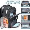 Lunch Backpack, Insulated Cooler Lunch Bag Backpack, Large Travel 17.3 Laptop Back Pack Sturdy Computer College School Bookbag for Women Men for Men Women Work Hiking Picnic(Black)