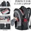 Travel Laptop Backpack, 17 Inch Extra Large School Backpacks for Teen Boys and Girls, Black Water Resistant Women Back Pack, Business Men Sturdy Computer Bag with USB Charging Port, Gifts(Blackgrey)
