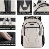 Travel Laptop Backpack, 17 Inch Extra Large School Backpacks for Teen Boys and Girls, Black Water Resistant Women Back Pack, Business Men Sturdy Computer Bag with USB Charging Port, Gifts(Beige)