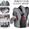 Travel Laptop Backpack, 17 Inch Extra Large School Backpacks for Teen Boys and Girls, Black Water Resistant Women Back Pack, Business Men Sturdy Computer Bag with USB Charging Port, Gifts(Grey)