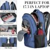 Travel Laptop Backpack, 17 Inch Extra Large School Backpacks for Teen Boys and Girls, Black Water Resistant Women Back Pack, Business Men Sturdy Computer Bag with USB Charging Port, Gifts(Blue)