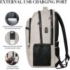 Travel Laptop Backpack, 17 Inch Extra Large School Backpacks for Teen Boys and Girls, Black Water Resistant Women Back Pack, Business Men Sturdy Computer Bag with USB Charging Port, Gifts(Beige)