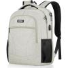 BIKROD Backpack for Boys Men, School Backpack for Teens Girls, Lightweight Casual High School Bookbag, Daily-use Travel Laptop Backpack with USB Charging Port Fits 15.6 Inch Notebook(Beige)