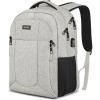 BIKROD Backpack for Girls Women, School Backpack for Teen Boys, Lightweight Casual High School Bookbag, Daily-use Travel Laptop Backpack with USB Charging Port Fits 15.6 Inch Notebook(Beige)
