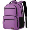 Backpack for Men and Women, School Backpacks for Teen Boys Water Resistant TSA Travel Backpack with USB Charging Port, Business Anti Theft Sturdy Computer Bag Gifts Fits 15.6 Inch Laptop,Black(Purple)