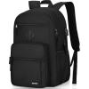 Black Backpack for Men and Women, Backpack for School Teens Boys and Girls, Lightweight Casual High School Bookbag, Daily-use Travel Laptop Backpack with USB Charging Port Fits 15.6 Inch Notebook(Black)