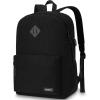 Black Backpack for School Teens Boys and Girls, Lightweight Casual Soft Corduroy Back Pack for Men and Women, Large Cute Kids Bookbag, Daily-use Backpack for Teens, College Students, Adults(Black)