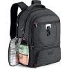 Lunch Backpack, Insulated Cooler Lunch Bag Backpack, Large Travel 17.3 Laptop Back Pack Sturdy Computer College School Bookbag for Women Men for Men Women Work Hiking Picnic(Black)