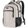 Travel Laptop Backpack, 17 Inch Extra Large School Backpacks for Teen Boys and Girls, Black Water Resistant Women Back Pack, Business Men Sturdy Computer Bag with USB Charging Port, Gifts(Beige)