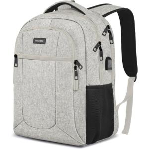 BIKROD Backpack for Girls Women, School Backpack for Teen Boys, Lightweight Casual High School Bookbag, Daily-use Travel Laptop Backpack with USB Charging Port Fits 15.6 Inch Notebook(Beige)