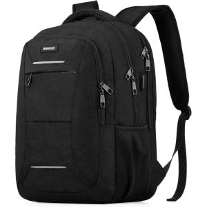 BIKROD Backpack for Men Women, School Backpacks for Teen Boys, Business Anti Theft Sturdy Travel Laptop Backpack with USB Charging Port, Water Resistant 15.6 Inch Computer Bag Gift, Purple(Black)