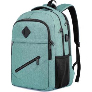 Backpack for Men and Women, School Backpacks for Teen Boys Girls, Water Resistant Sturdy Anti Theft Travel Laptop Backpack, Black Student Bookbag Fits 15.6 Inch Laptop with USB Charging Port, Gifts(Teal)