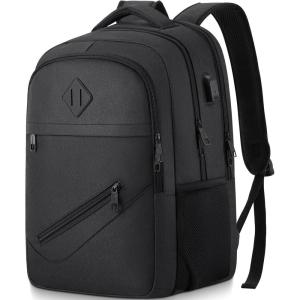 Backpack for Men and Women, School Backpacks for Teen Boys Girls, Water Resistant Sturdy Anti Theft Travel Laptop Backpack, Black Student Bookbag Fits 15.6 Inch Laptop with USB Charging Port, Gifts(Black)