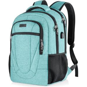 Travel Laptop Backpack, 17 Inch Extra Large School Backpacks for Teen Boys and Girls, Black Water Resistant Women Back Pack, Business Men Sturdy Computer Bag with USB Charging Port, Gifts(Teal)