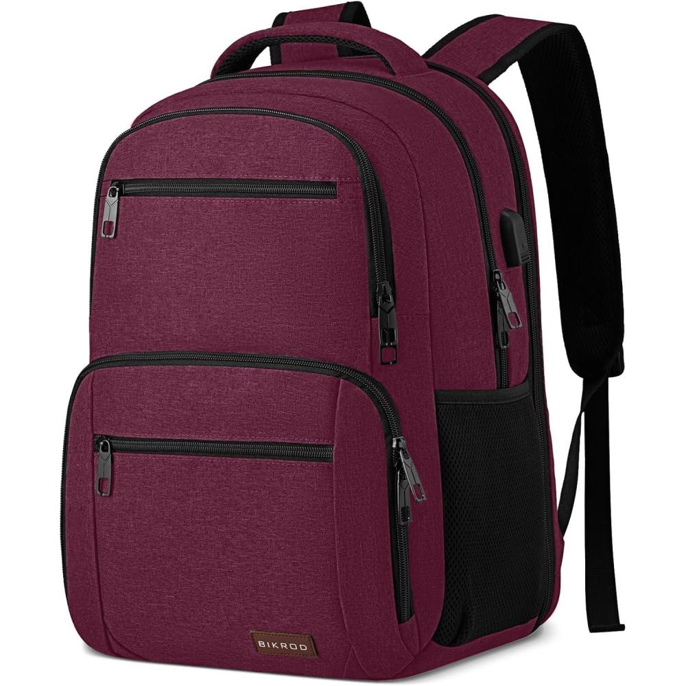 imageBackpack for Girls Women School Backpack for Teen Boys Lightweight Casual High School Bookbag Dailyuse Travel Laptop Backpack with USB Charging Port Fits 156 Inch NotebookRed