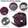 Backpack for Girls Women, School Backpack for Teen Boys, Lightweight Casual High School Bookbag, Daily-use Travel Laptop Backpack with USB Charging Port Fits 15.6 Inch Notebook(Red)