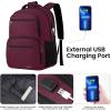 Backpack for Girls Women, School Backpack for Teen Boys, Lightweight Casual High School Bookbag, Daily-use Travel Laptop Backpack with USB Charging Port Fits 15.6 Inch Notebook(Red)