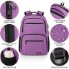 Backpack for Girls Women, School Backpack for Teen Boys, Lightweight Casual High School Bookbag, Daily-use Travel Laptop Backpack with USB Charging Port Fits 15.6 Inch Notebook(Purple)