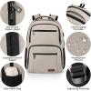 Backpack for Girls Women, School Backpack for Teen Boys, Lightweight Casual High School Bookbag, Daily-use Travel Laptop Backpack with USB Charging Port Fits 15.6 Inch Notebook(Beige)