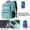 Backpack for Girls Women, School Backpack for Teen Boys, Lightweight Casual High School Bookbag, Daily-use Travel Laptop Backpack with USB Charging Port Fits 15.6 Inch Notebook(Teal)