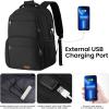Backpack for Girls Women, School Backpack for Teen Boys, Lightweight Casual High School Bookbag, Daily-use Travel Laptop Backpack with USB Charging Port Fits 15.6 Inch Notebook(Black)