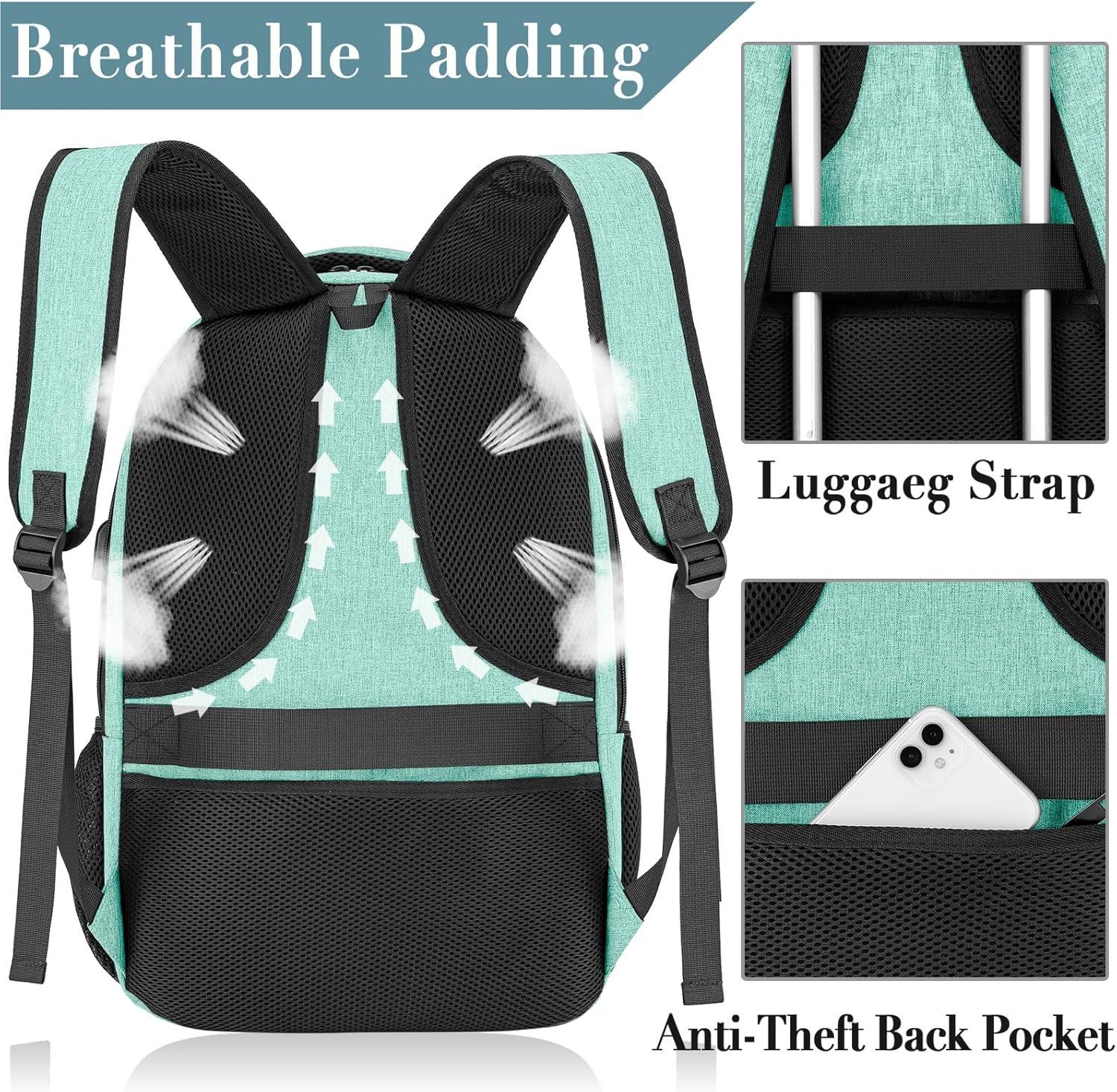 imageBackpack for Men and Women Backpacks for School Teen Boys Colleges Water Resistant Back Pack with USB Charging Port Sturdy Computer Bag Gifts Fits 156 Inch Laptop BlackTeal