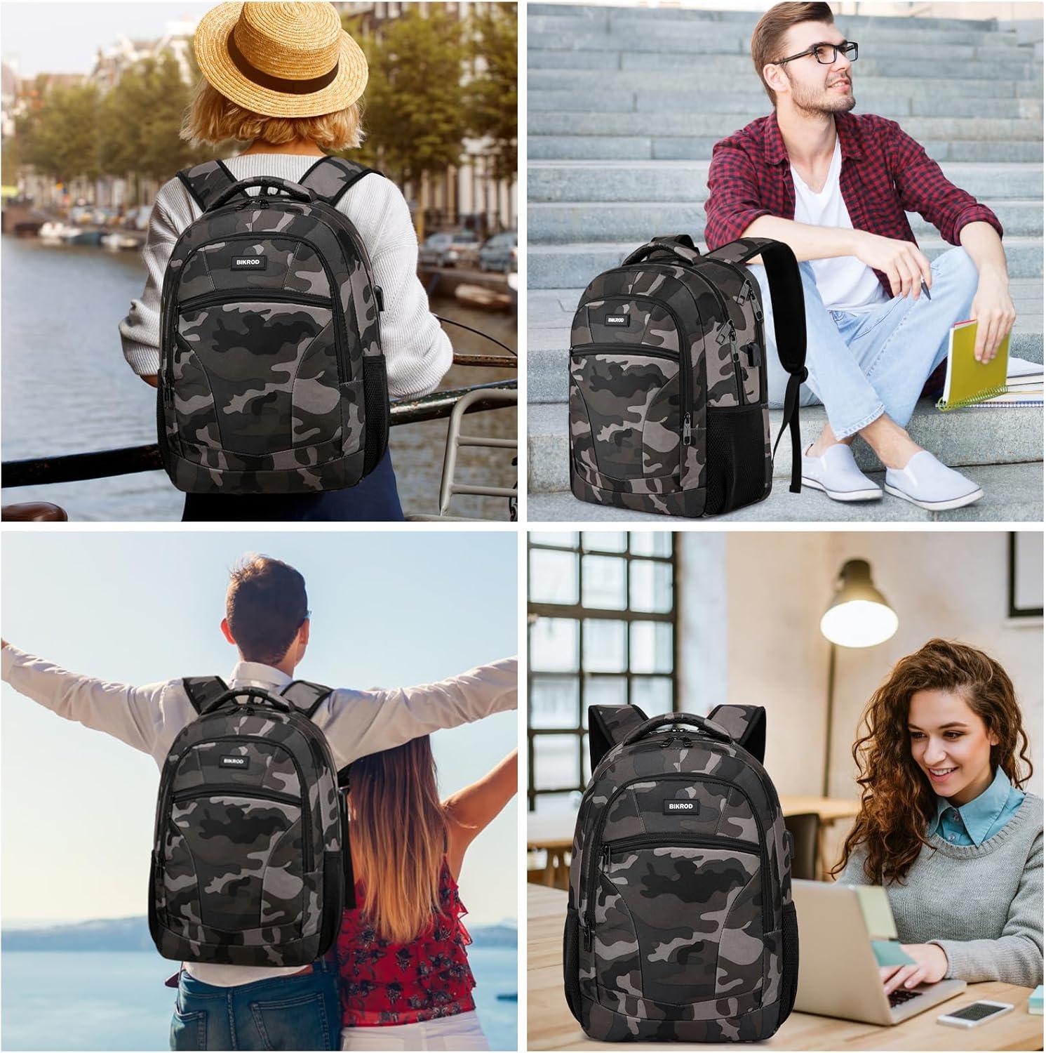 imageBackpack for Men and Women Backpacks for School Teen Boys Colleges Water Resistant Back Pack with USB Charging Port Sturdy Computer Bag Gifts Fits 156 Inch Laptop BlackCamouflage