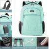 Backpack for Men and Women, Backpacks for School Teen Boys, Colleges Water Resistant Back Pack with USB Charging Port, Sturdy Computer Bag Gifts Fits 15.6 Inch Laptop, Black(Teal)