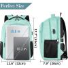 Backpack for Men and Women, Backpacks for School Teen Boys, Colleges Water Resistant Back Pack with USB Charging Port, Sturdy Computer Bag Gifts Fits 15.6 Inch Laptop, Black(Teal)