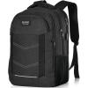 Backpack for Men and Women, School Backpack for Teen Boys, Sturdy Travel Laptop Backpack with USB Charging Port Fits 15.6 Inch Laptop, Water Resistant College Computer Bag Gift Adult Hiking, Black