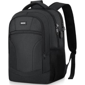 Backpack for Men and Women, Backpacks for School Teen Boys, Colleges Water Resistant Back Pack with USB Charging Port, Sturdy Computer Bag Gifts Fits 15.6 Inch Laptop, Black(Black)