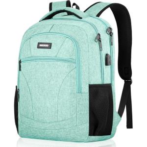 Backpack for Men and Women, Backpacks for School Teen Boys, Colleges Water Resistant Back Pack with USB Charging Port, Sturdy Computer Bag Gifts Fits 15.6 Inch Laptop, Black(Teal)