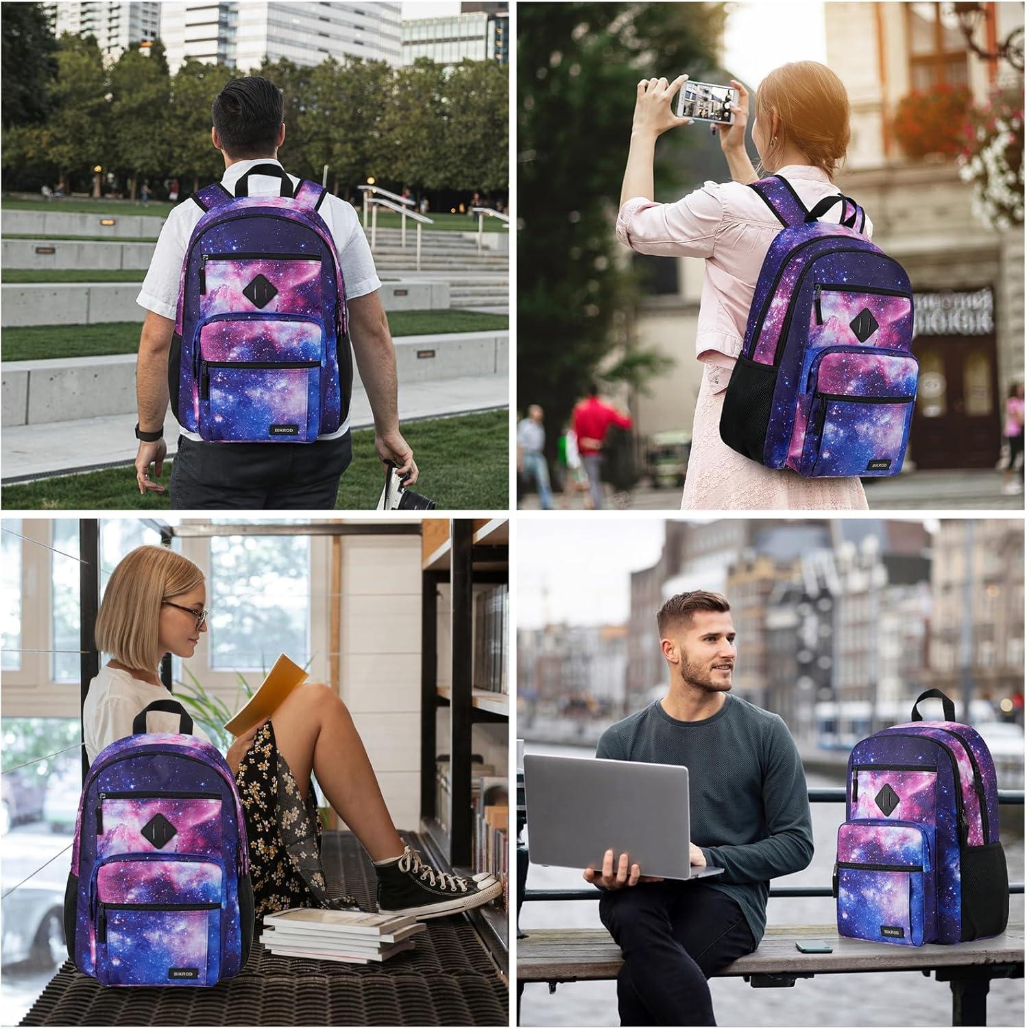 imageBIKROD Backpack for Boys Men School Backpack for Teens Girls Lightweight Casual High School Bookbag Dailyuse Travel Laptop Backpack Fits 156 Inch NotebookStarrysky