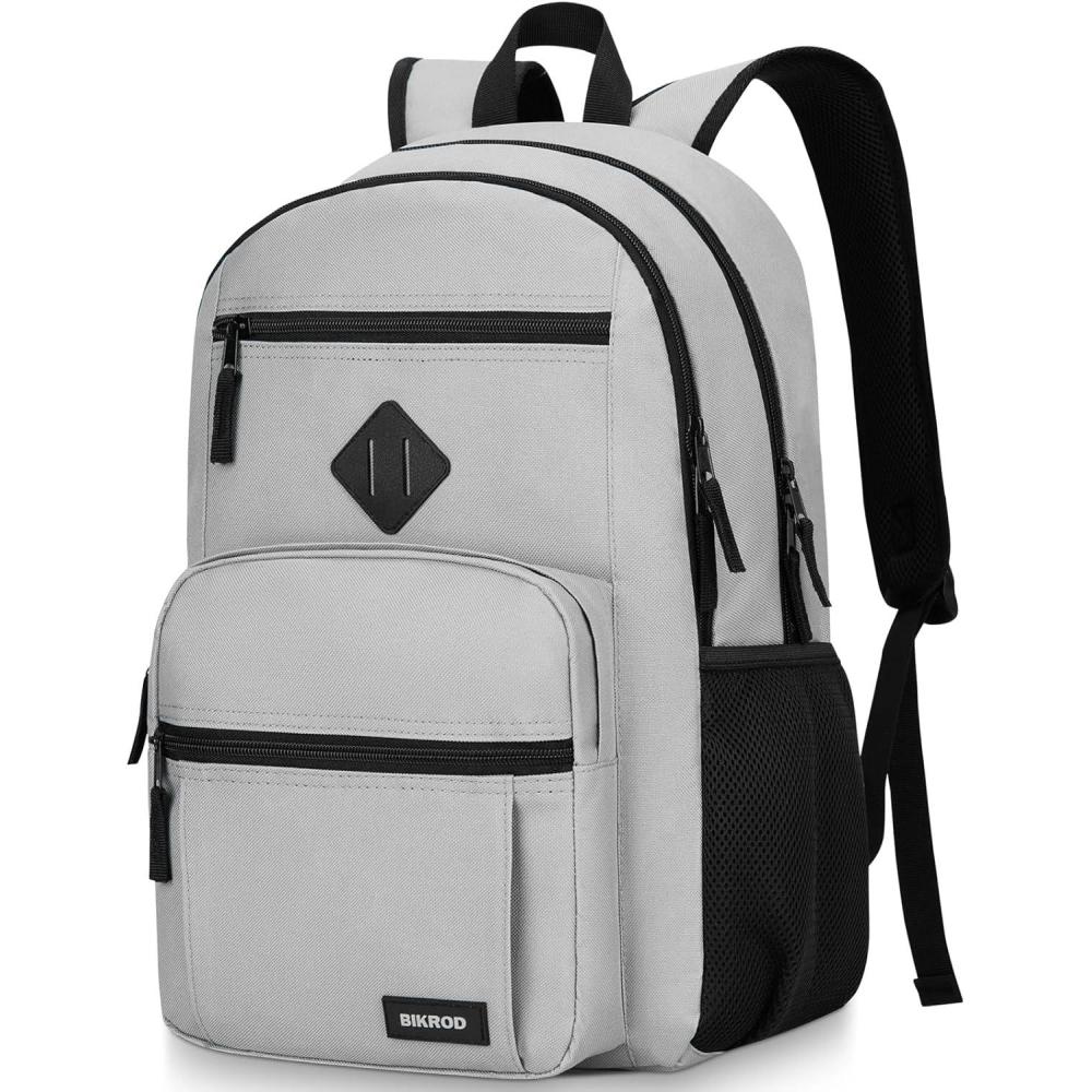 imageBIKROD Backpack for Boys Men School Backpack for Teens Girls Lightweight Casual High School Bookbag Dailyuse Travel Laptop Backpack Fits 156 Inch NotebookGrey