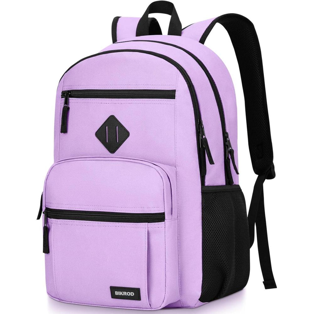 imageBIKROD Backpack for Boys Men School Backpack for Teens Girls Lightweight Casual High School Bookbag Dailyuse Travel Laptop Backpack Fits 156 Inch NotebookPurple