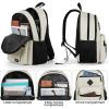 BIKROD Backpack for Boys Men, School Backpack for Teens Girls, Lightweight Casual High School Bookbag, Daily-use Travel Laptop Backpack Fits 15.6 Inch Notebook(Beige)
