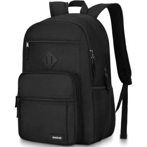 BIKROD Backpack for Boys Men, School Backpack for Teens Girls, Lightweight Casual High School Bookbag, Daily-use Travel Laptop Backpack Fits 15.6 Inch Notebook(Black)