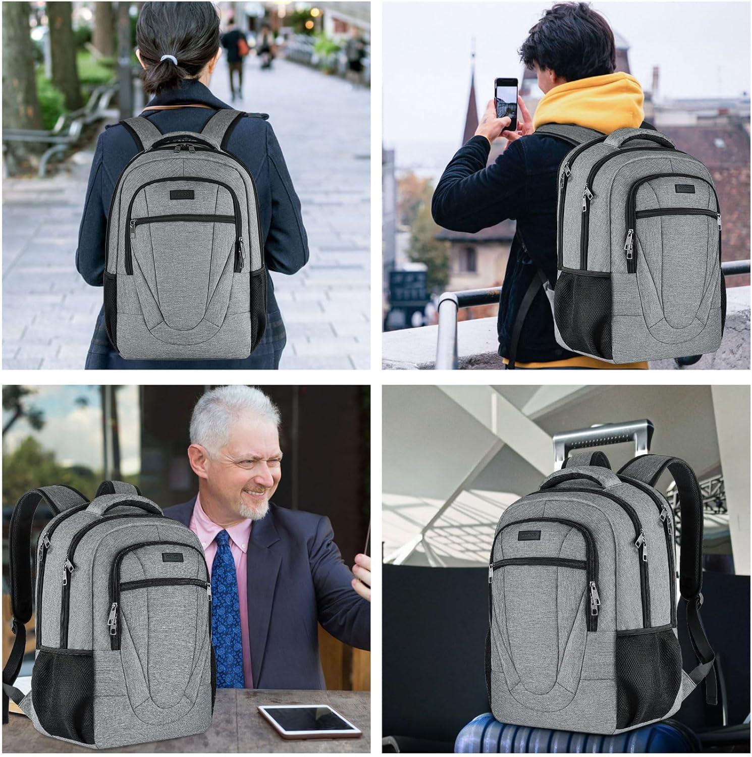 imageBIKROD Backpack for Women and Men Extra Large School Backpacks for Teens Water Resistant Back Pack Fits 17 Inch Laptop Business Anti Theft Sturdy Computer Bag Gifts PurpleGrey