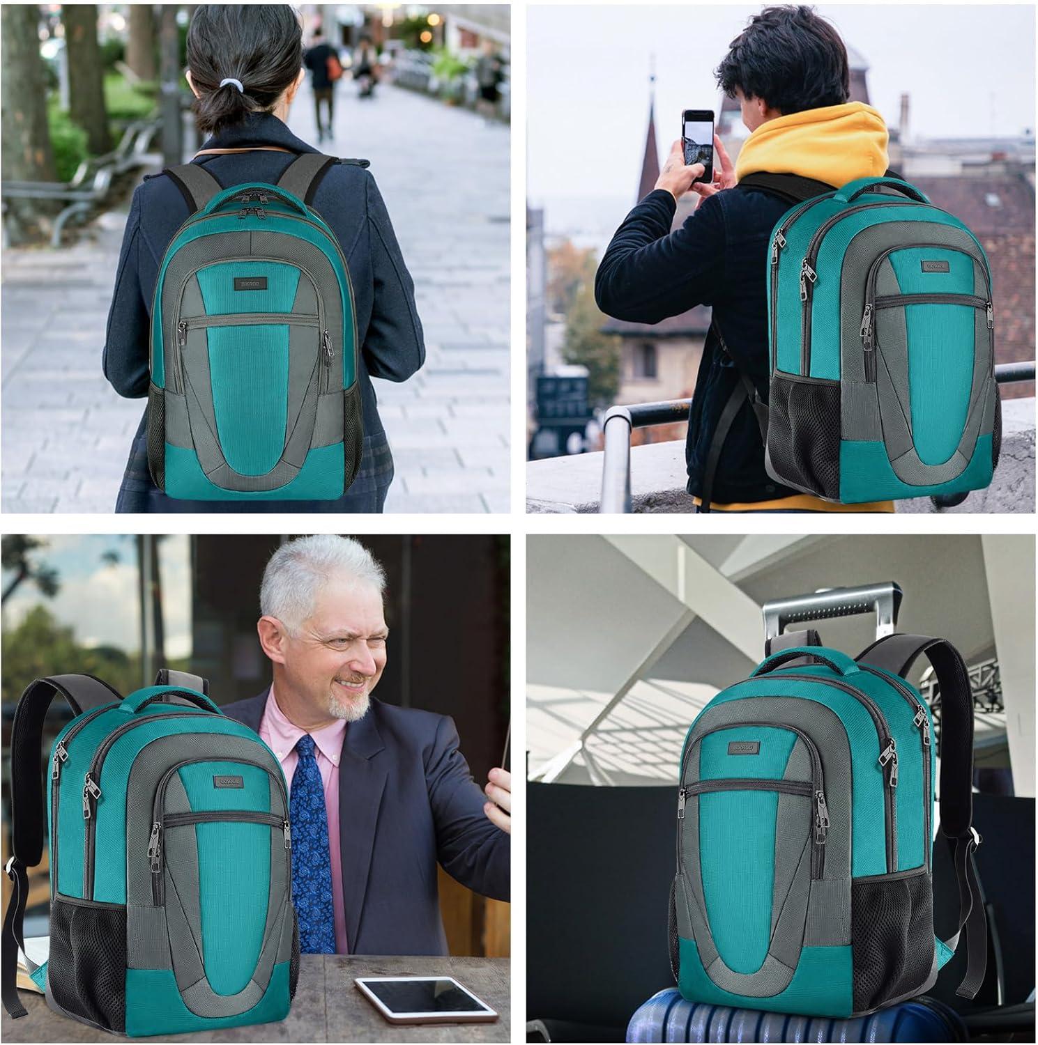 imageBIKROD Backpack for Women and Men Extra Large School Backpacks for Teens Water Resistant Back Pack Fits 17 Inch Laptop Business Anti Theft Sturdy Computer Bag Gifts PurpleGreengrey