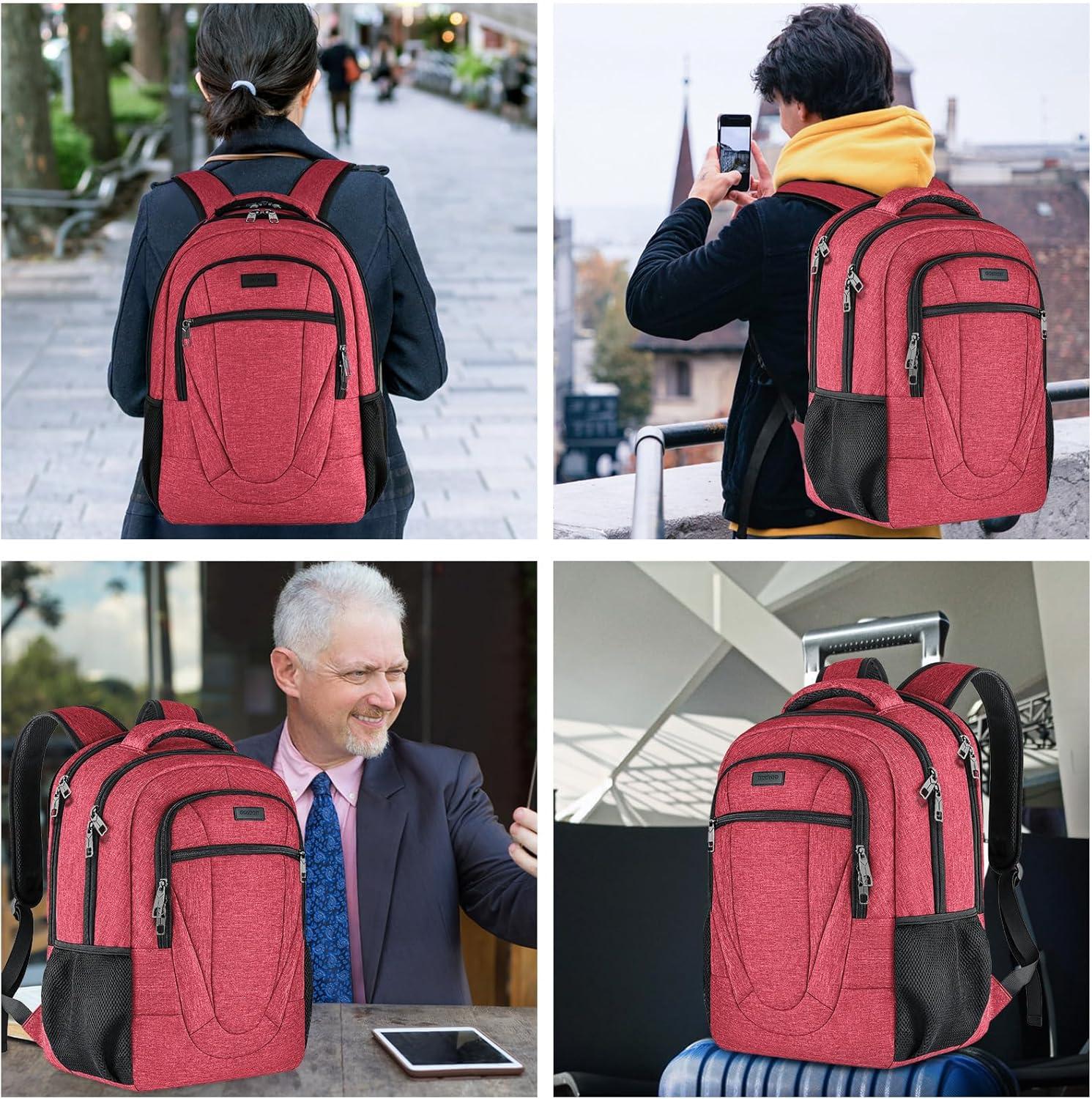 imageBIKROD Unisex Rose Laptop Backpack Suitable for College Students 17inch Laptop Compartment Spacious Interior USB Charging Port AntiTheft Design Comfortable Back PanelRose