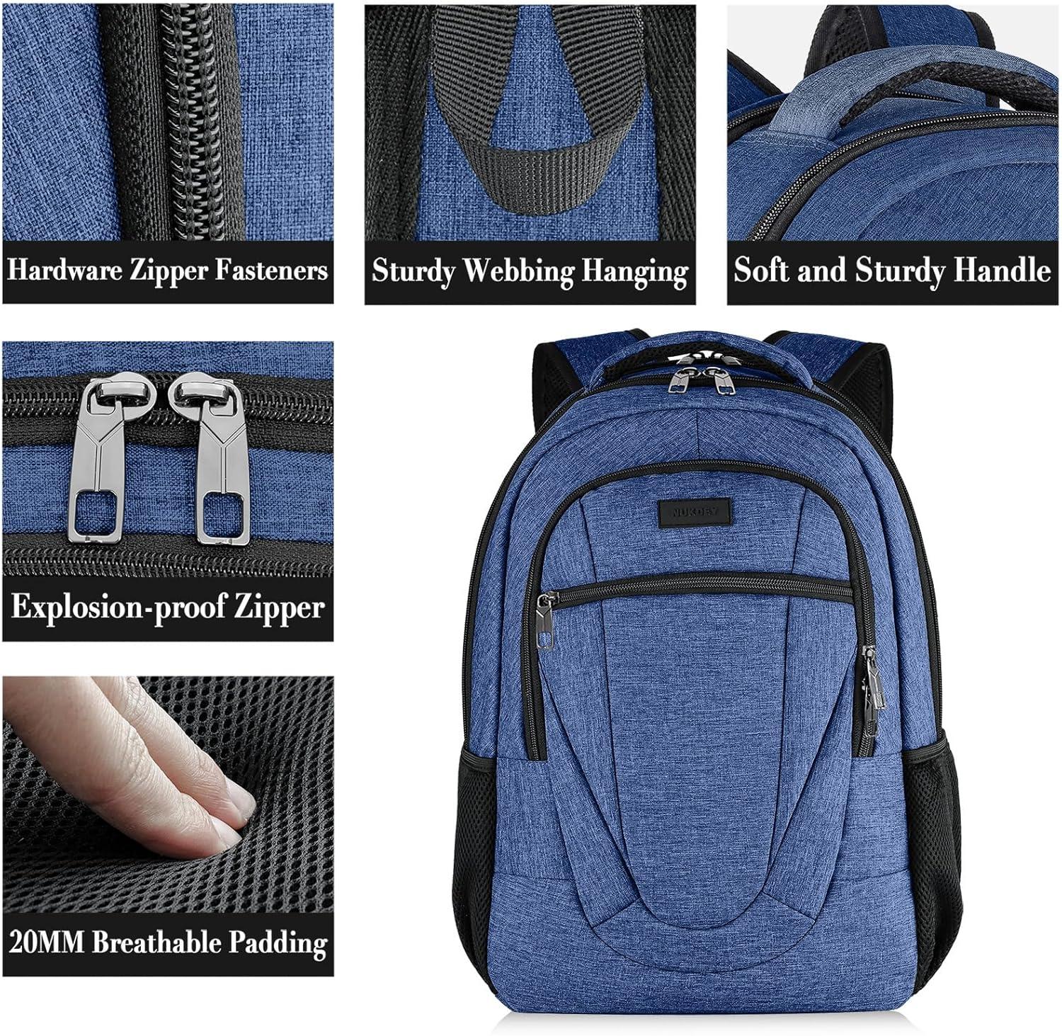 imageBIKROD Unisex Rose Laptop Backpack Suitable for College Students 17inch Laptop Compartment Spacious Interior USB Charging Port AntiTheft Design Comfortable Back PanelBlue