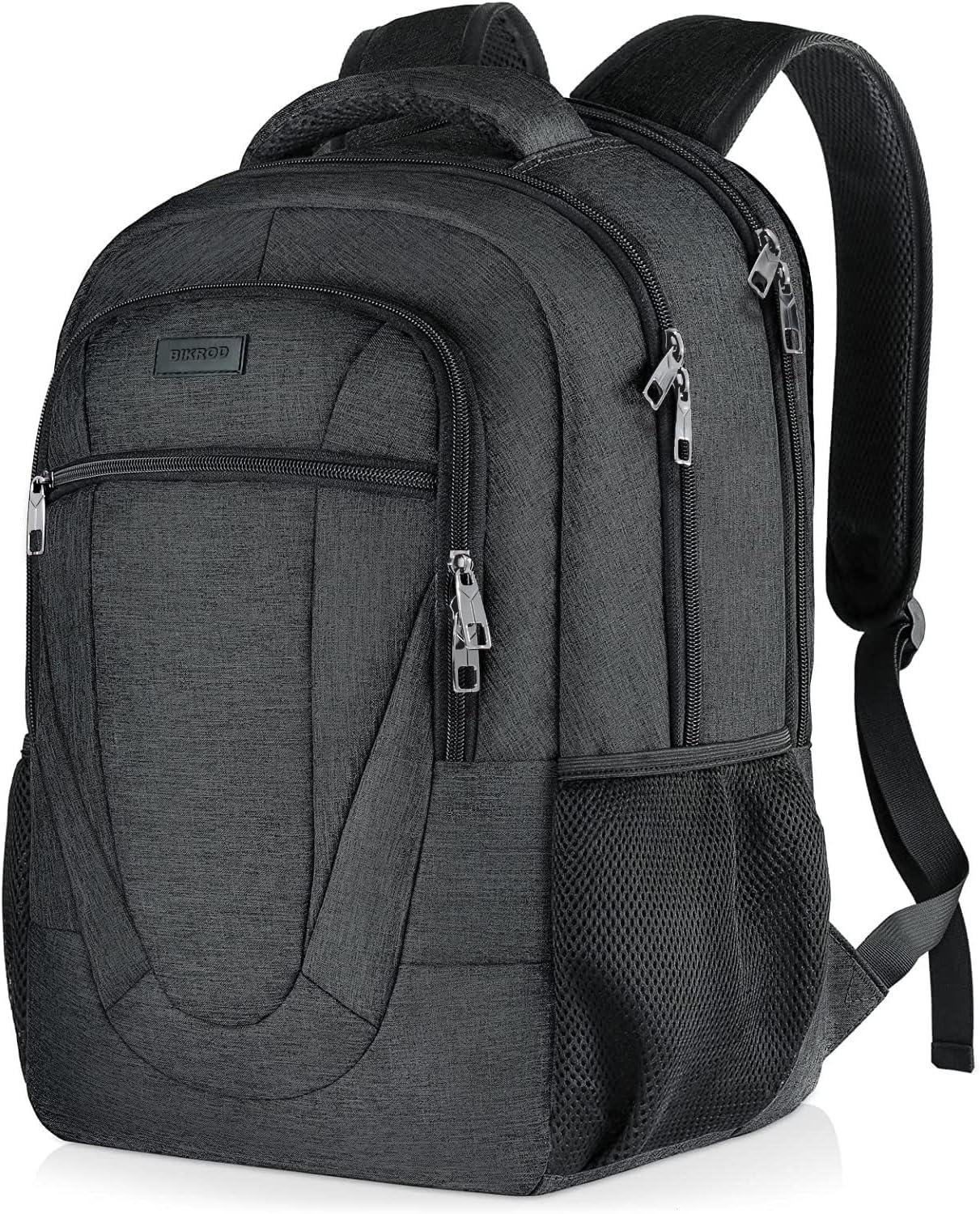 imageBIKROD Unisex Rose Laptop Backpack Suitable for College Students 17inch Laptop Compartment Spacious Interior USB Charging Port AntiTheft Design Comfortable Back PanelBlack